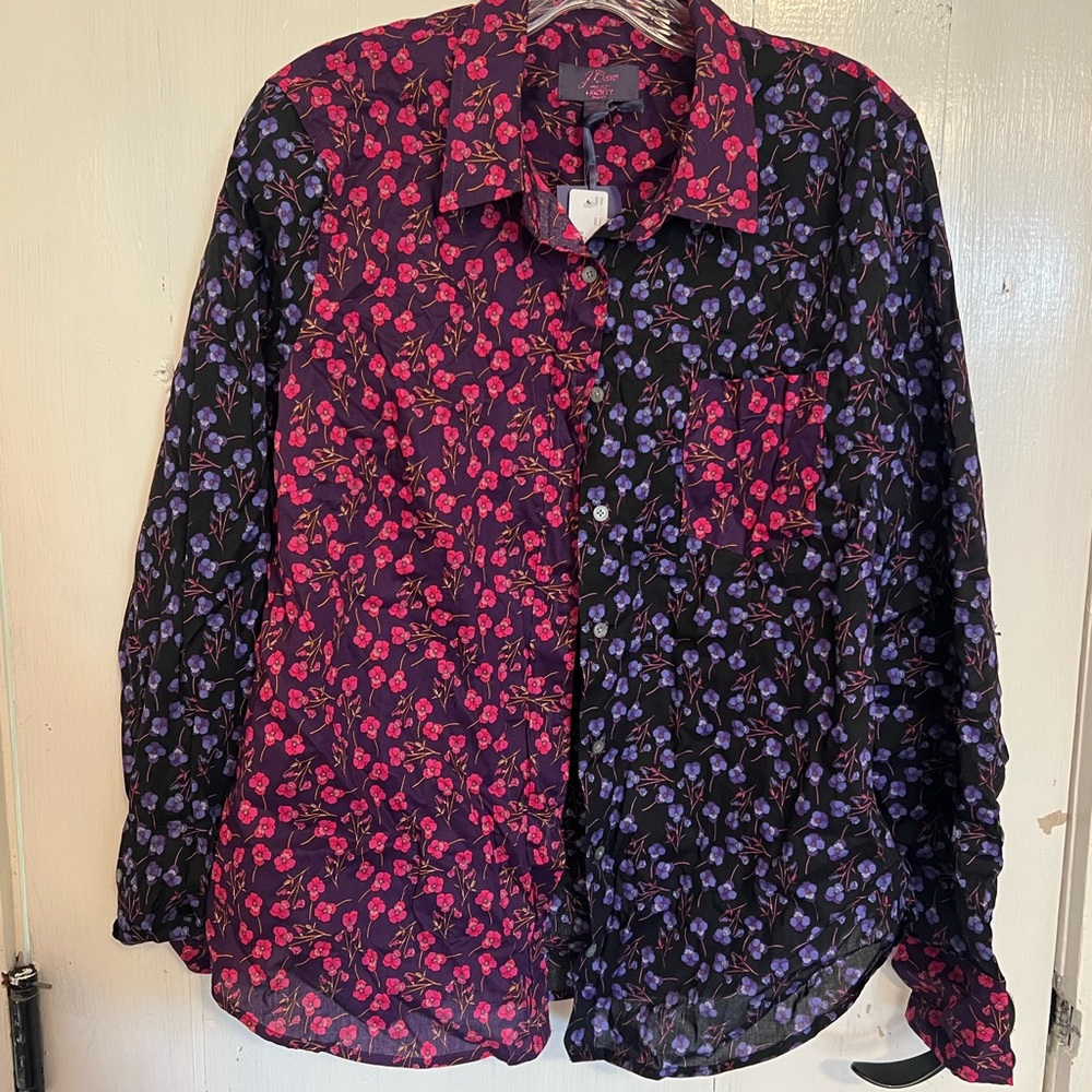 J. Crew x Liberty collaboration button up floral shirt